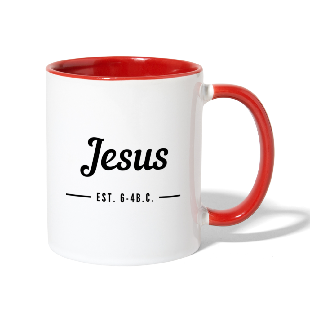 Jesus Est. Contrast Coffee Mug - white/red