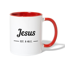 Load image into Gallery viewer, Jesus Est. Contrast Coffee Mug - white/red
