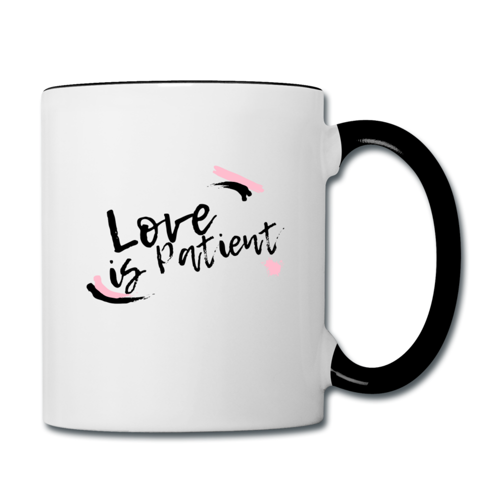 Love is Patient Contrast Coffee Mug - white/black