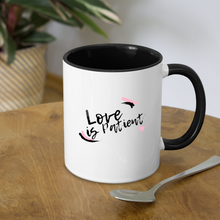 Load image into Gallery viewer, Love is Patient Contrast Coffee Mug - white/black
