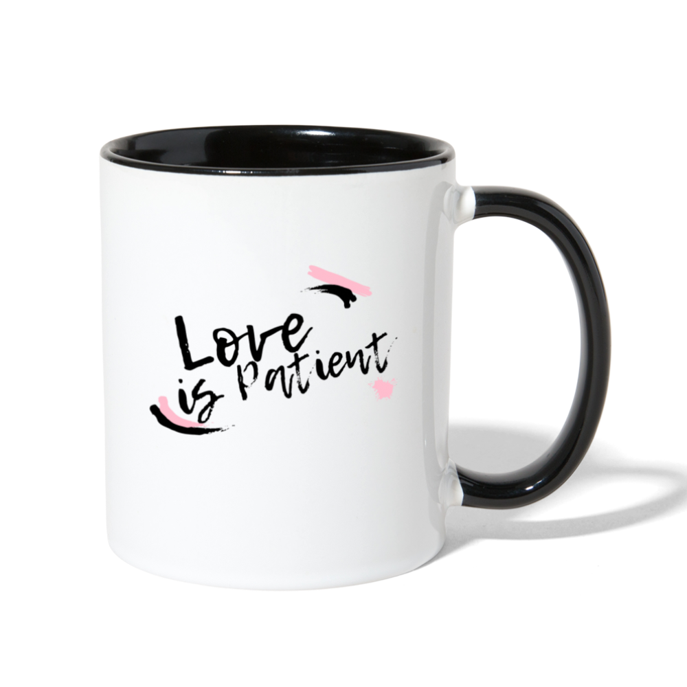 Love is Patient Contrast Coffee Mug - white/black
