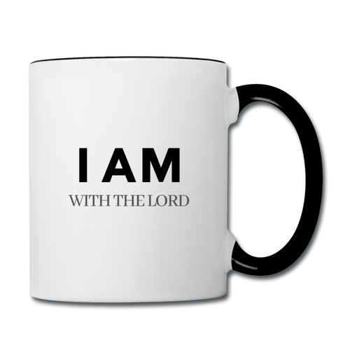 I Am With The Lord Contrast Coffee Mug - white/black