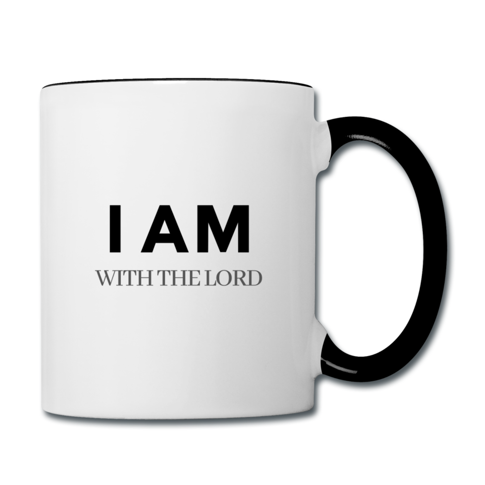 I Am With The Lord Contrast Coffee Mug - white/black