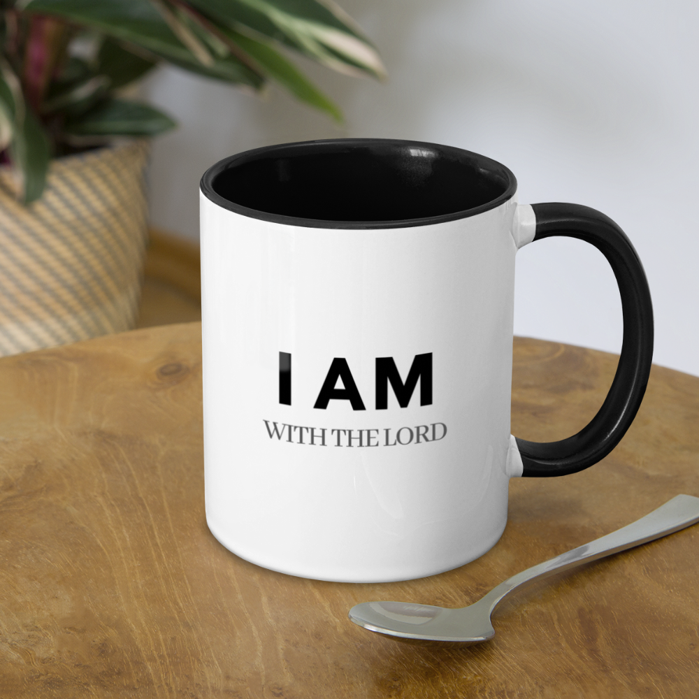 I Am With The Lord Contrast Coffee Mug - white/black