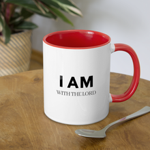 Load image into Gallery viewer, I Am With The Lord Contrast Coffee Mug - white/red
