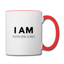 Load image into Gallery viewer, I Am With The Lord Contrast Coffee Mug - white/red
