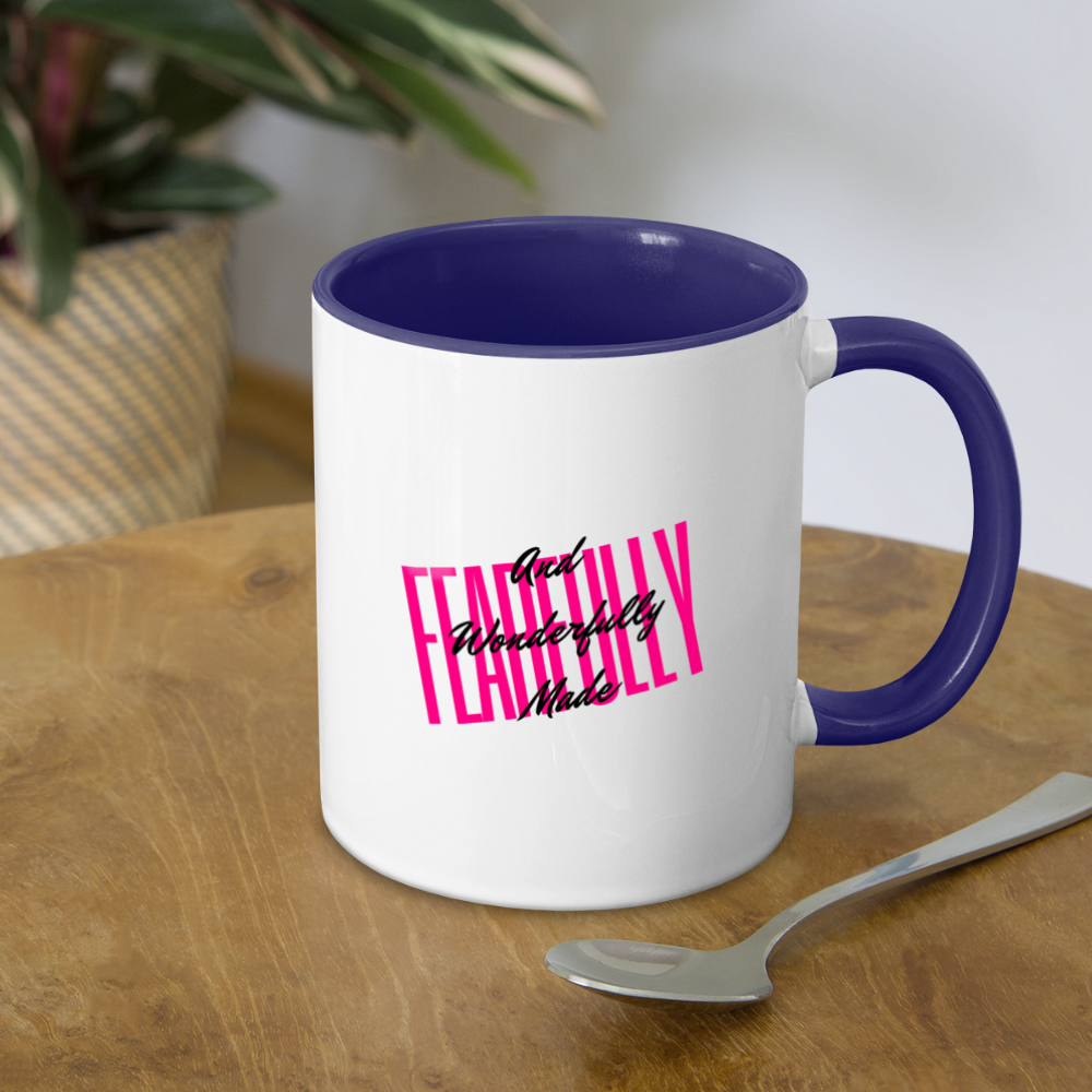 Wonderfully Made Contrast Coffee Mug - white/cobalt blue