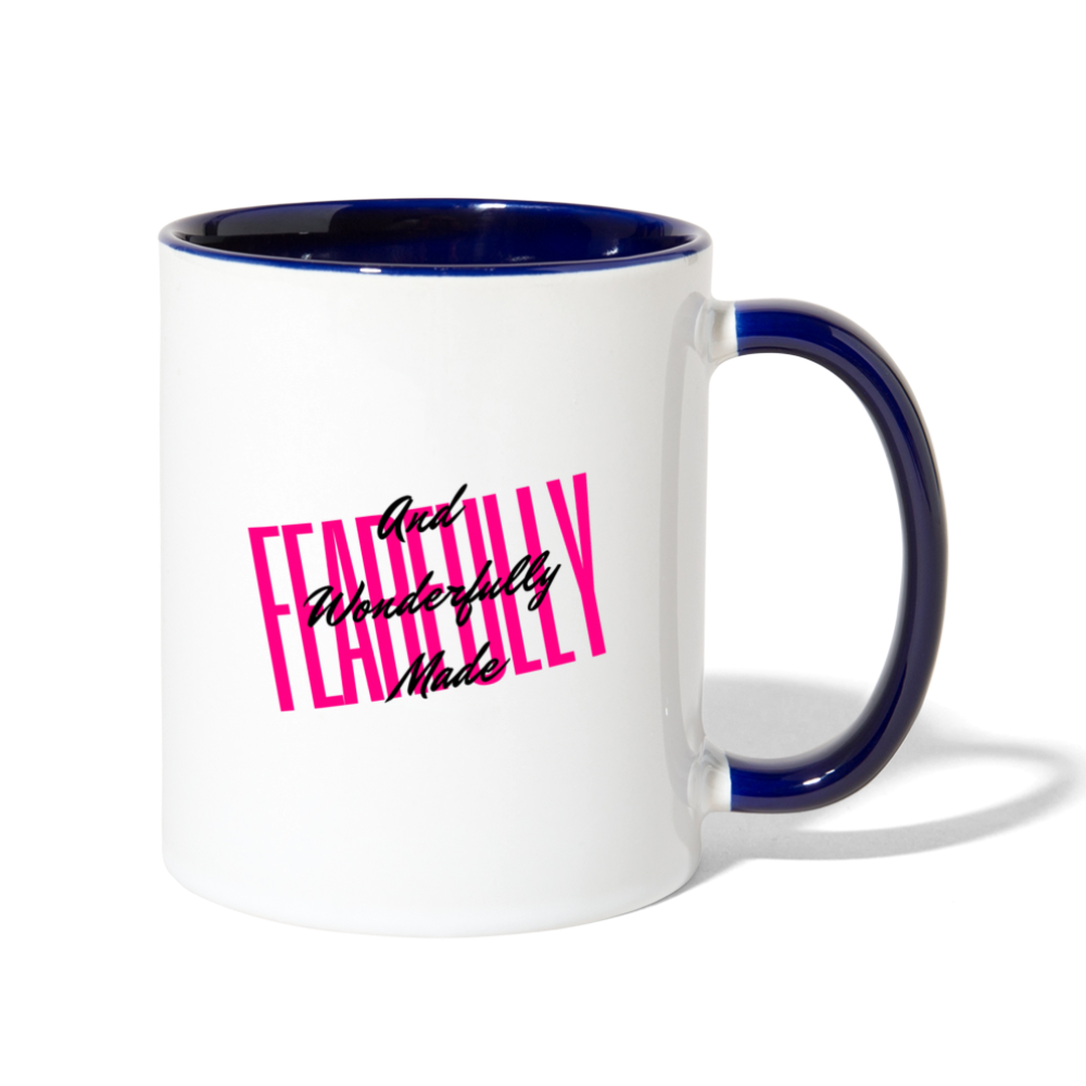 Wonderfully Made Contrast Coffee Mug - white/cobalt blue