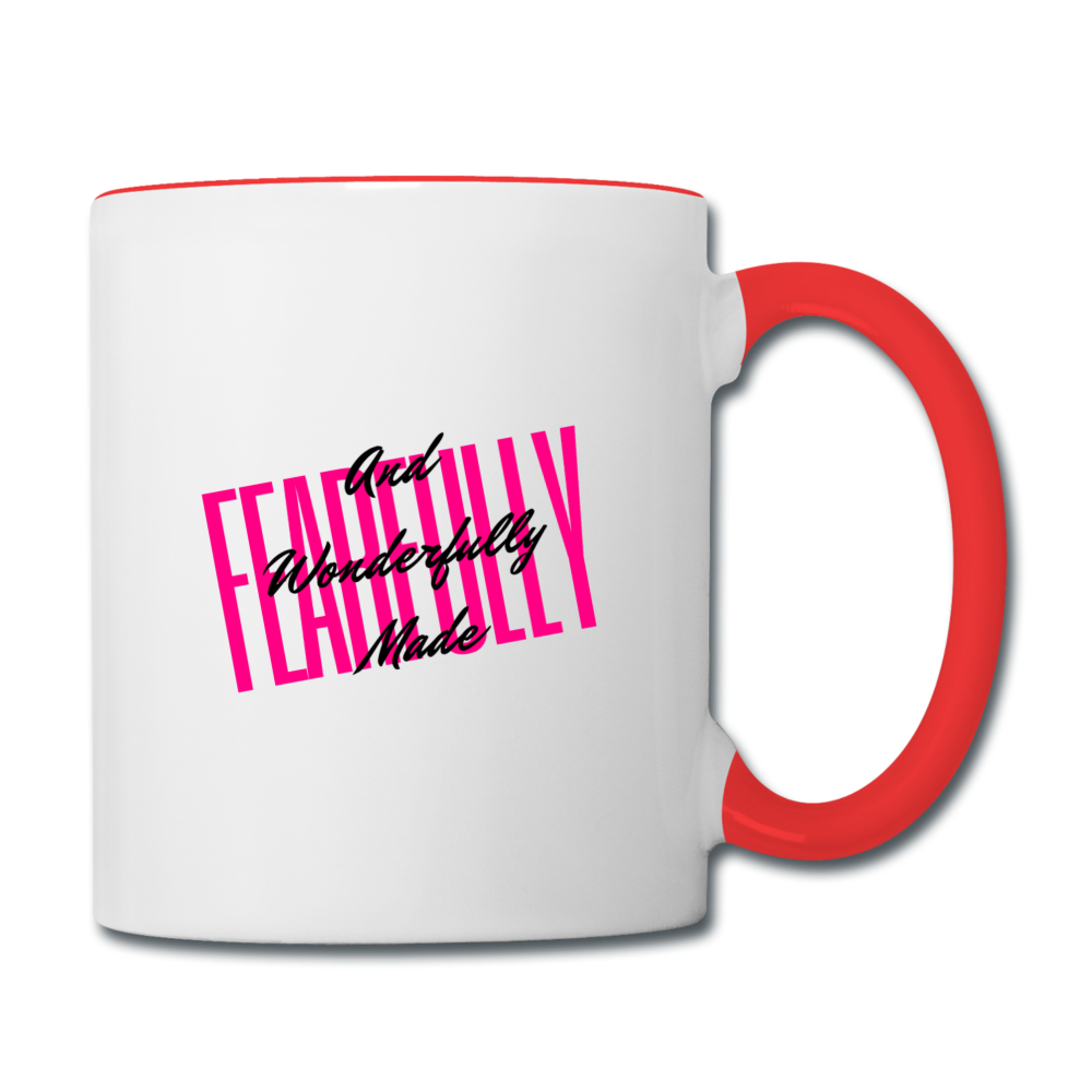 Wonderfully Made Contrast Coffee Mug - white/red