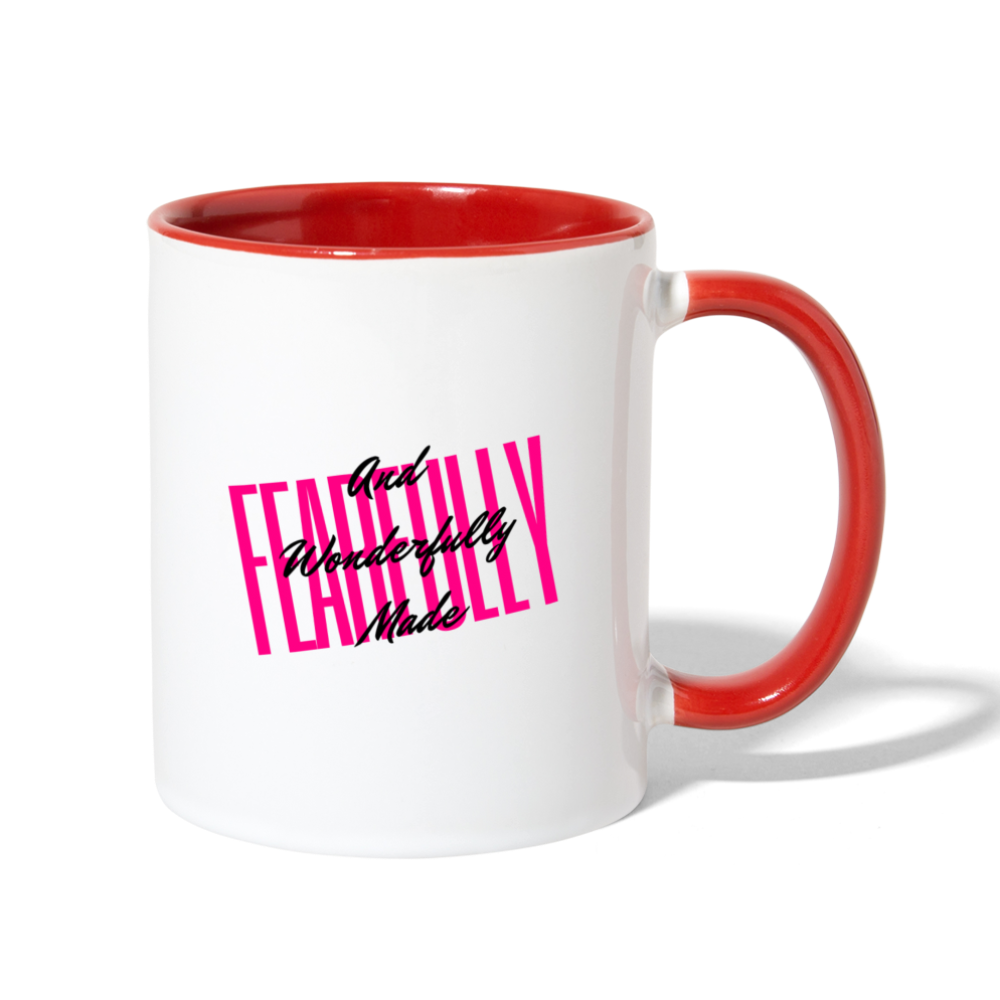 Wonderfully Made Contrast Coffee Mug - white/red
