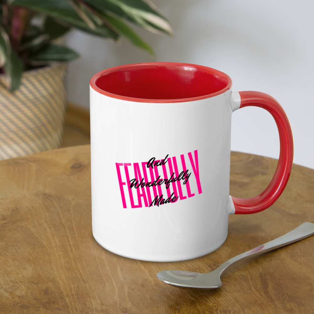 Wonderfully Made Contrast Coffee Mug - white/red