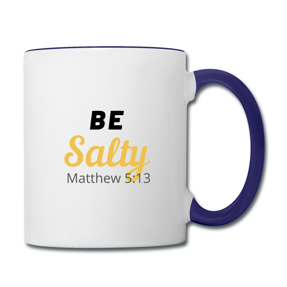 Be Salty Contrast Coffee Mug - white/cobalt blue