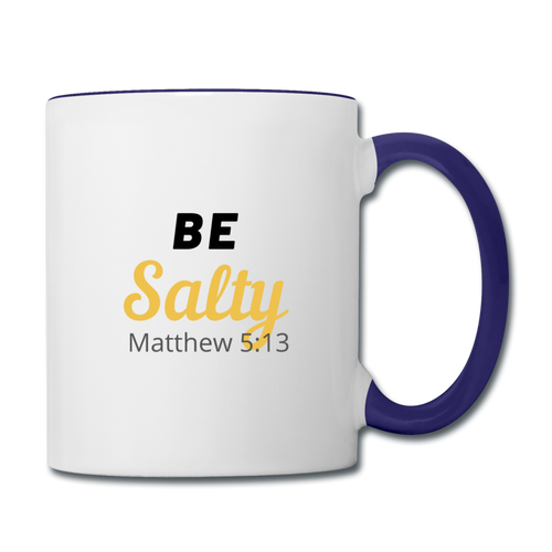 Be Salty Contrast Coffee Mug - white/cobalt blue