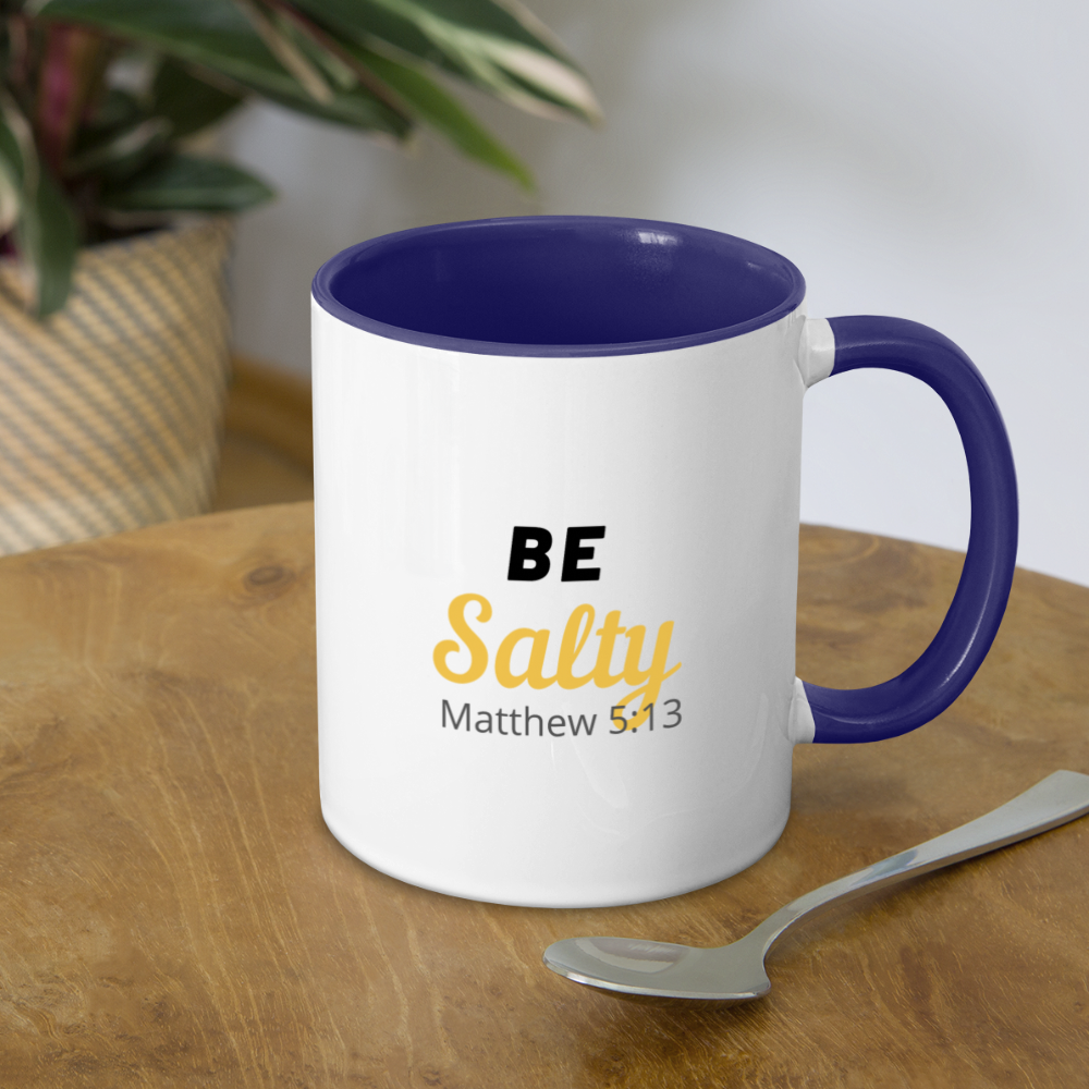 Be Salty Contrast Coffee Mug - white/cobalt blue