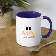 Load image into Gallery viewer, Be Salty Contrast Coffee Mug - white/cobalt blue
