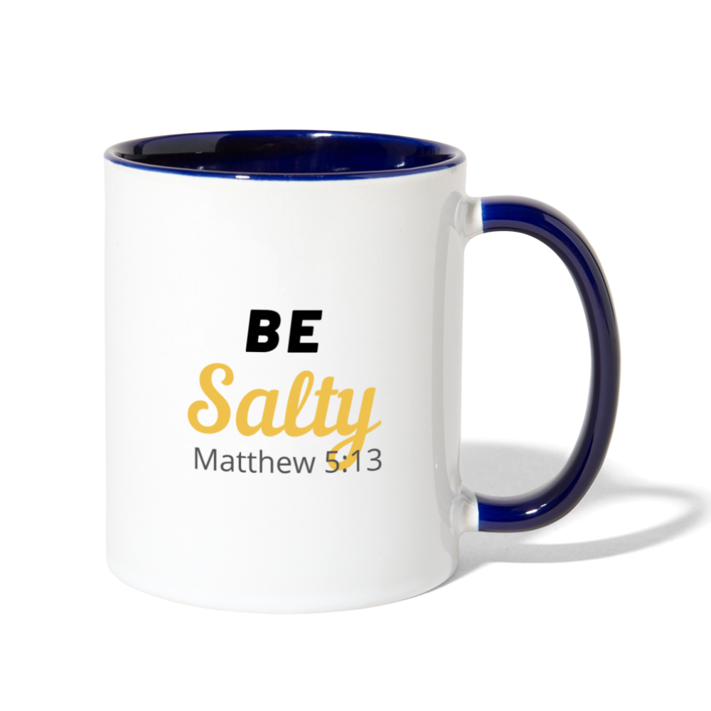 Be Salty Contrast Coffee Mug - white/cobalt blue