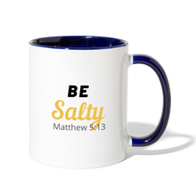 Load image into Gallery viewer, Be Salty Contrast Coffee Mug - white/cobalt blue
