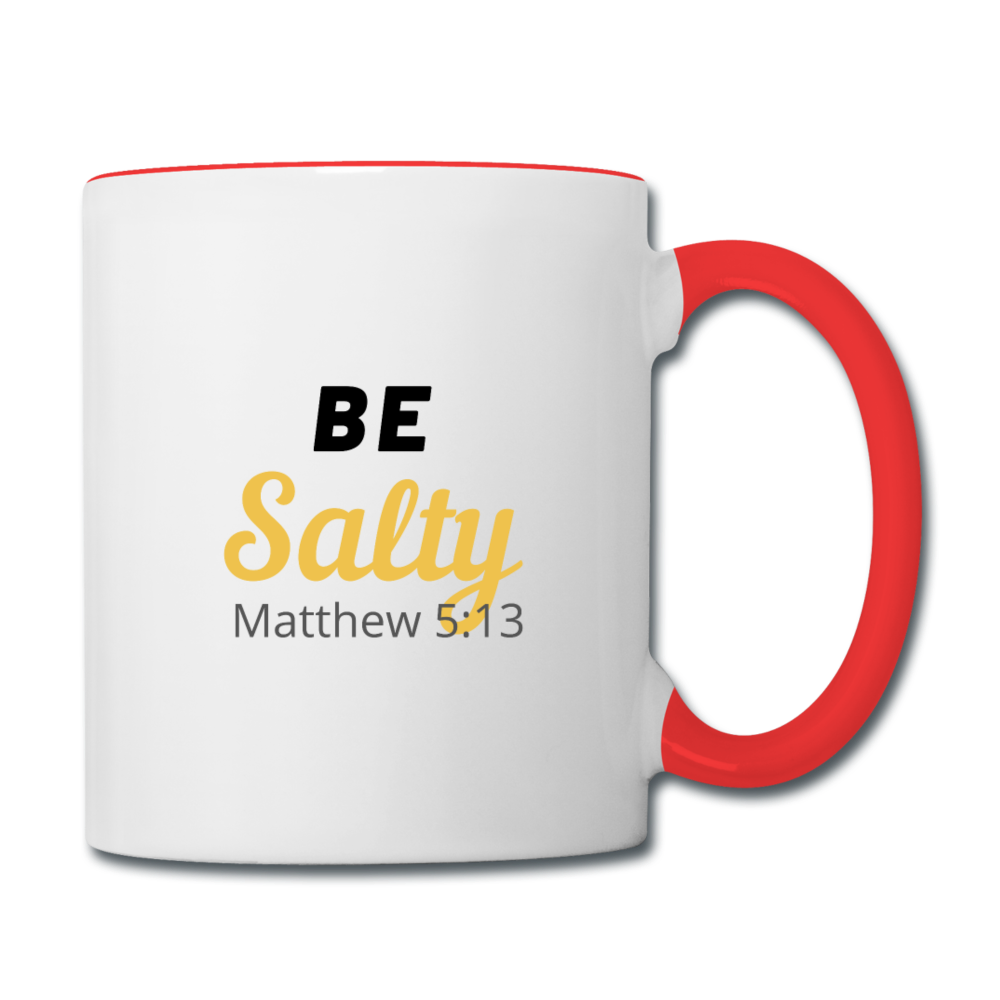 Be Salty Contrast Coffee Mug - white/red
