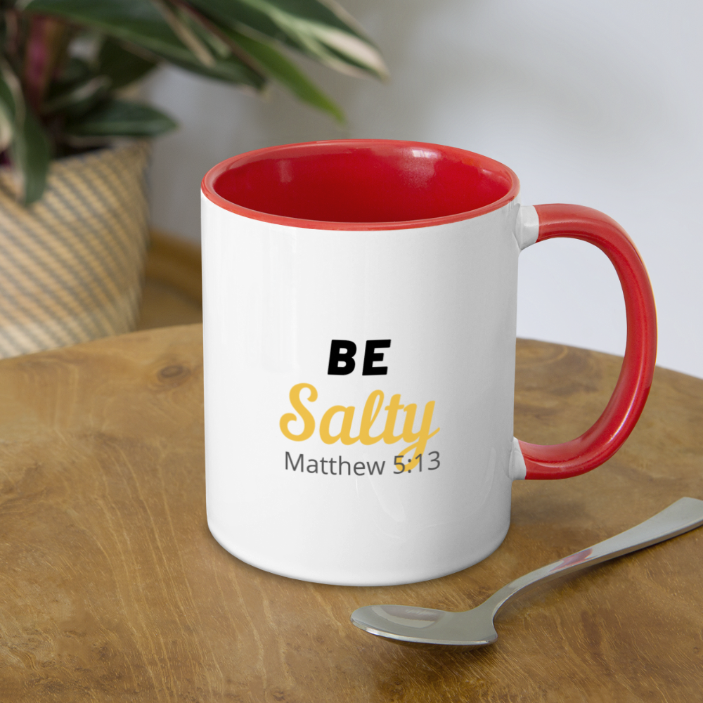 Be Salty Contrast Coffee Mug - white/red