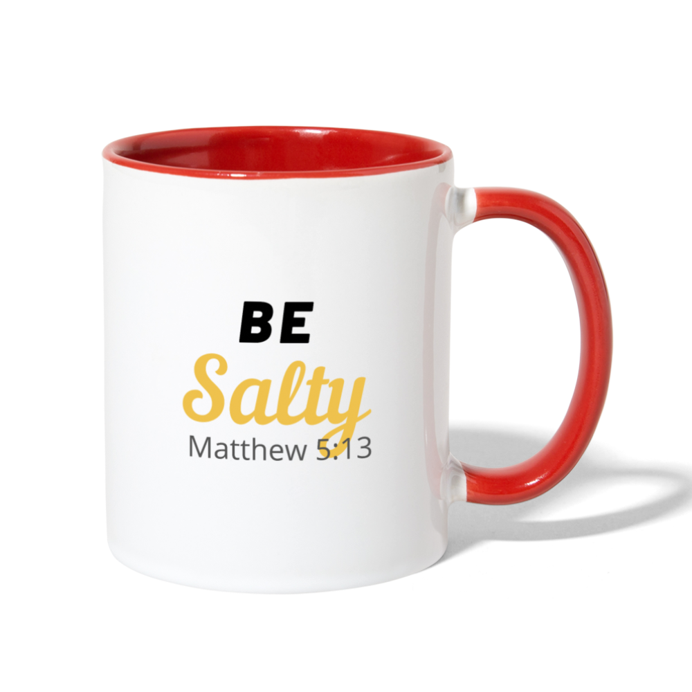 Be Salty Contrast Coffee Mug - white/red
