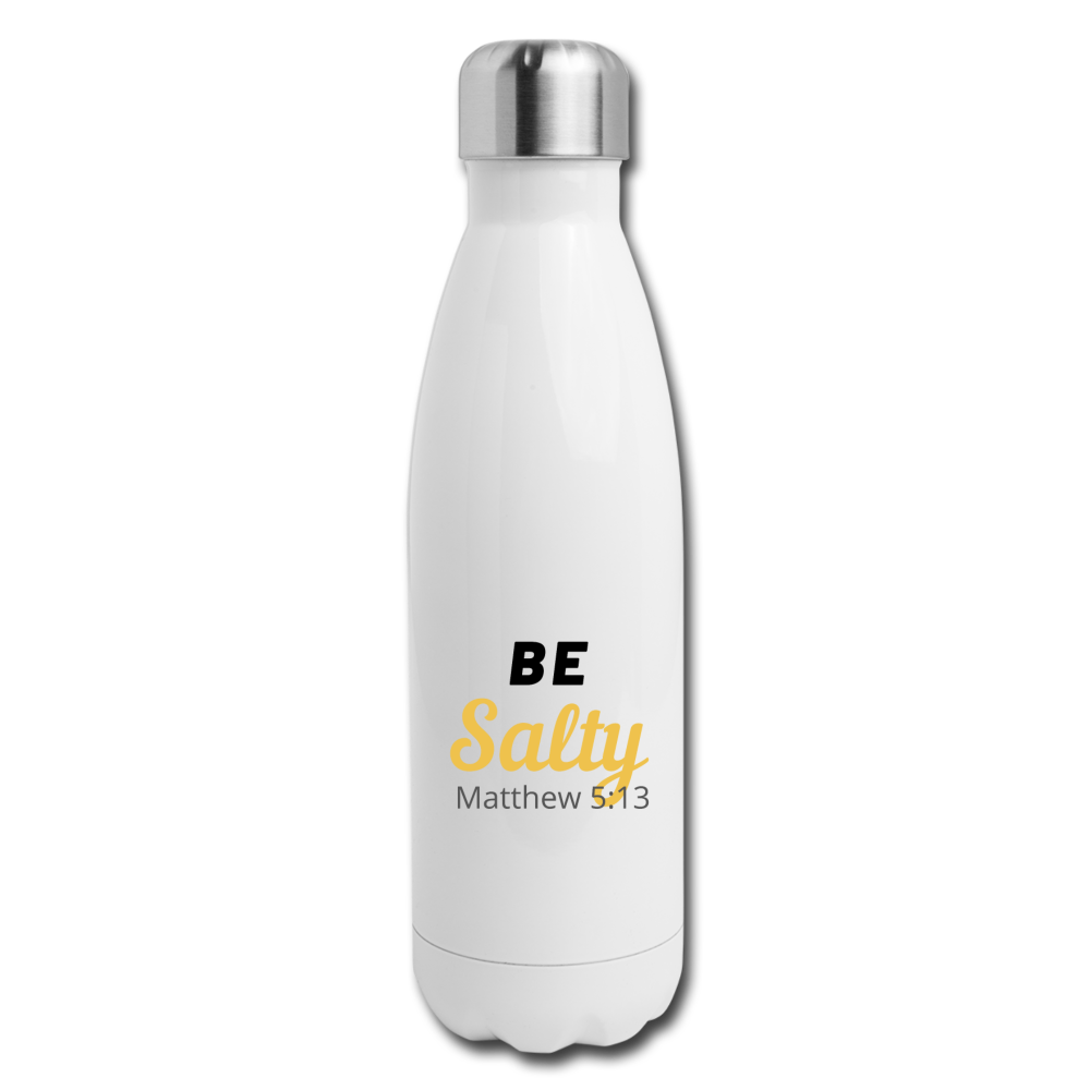 Be Salty (Matthew 5:13) Insulated Stainless Steel Water Bottle - white