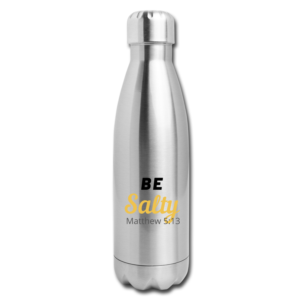 Be Salty (Matthew 5:13) Insulated Stainless Steel Water Bottle - silver