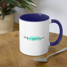 Load image into Gallery viewer, Hear My Prayer Contrast Coffee Mug - white/cobalt blue
