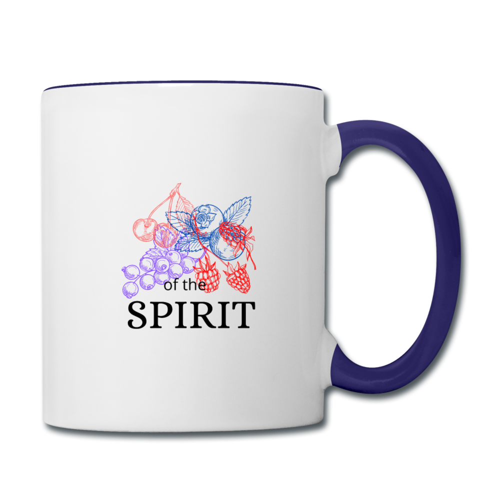 Fruit of the Spirit Contrast Coffee Mug - white/cobalt blue