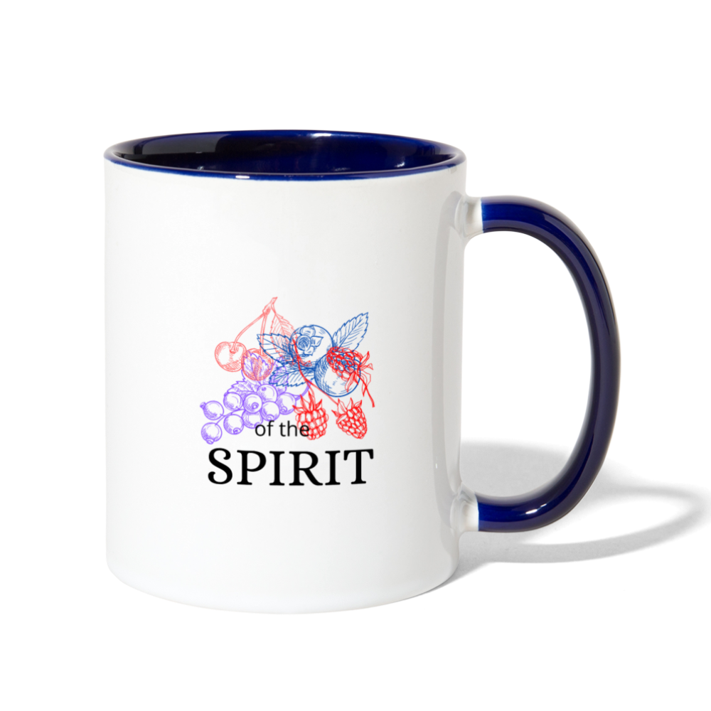 Fruit of the Spirit Contrast Coffee Mug - white/cobalt blue