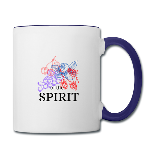 Fruit of the Spirit Contrast Coffee Mug - white/cobalt blue