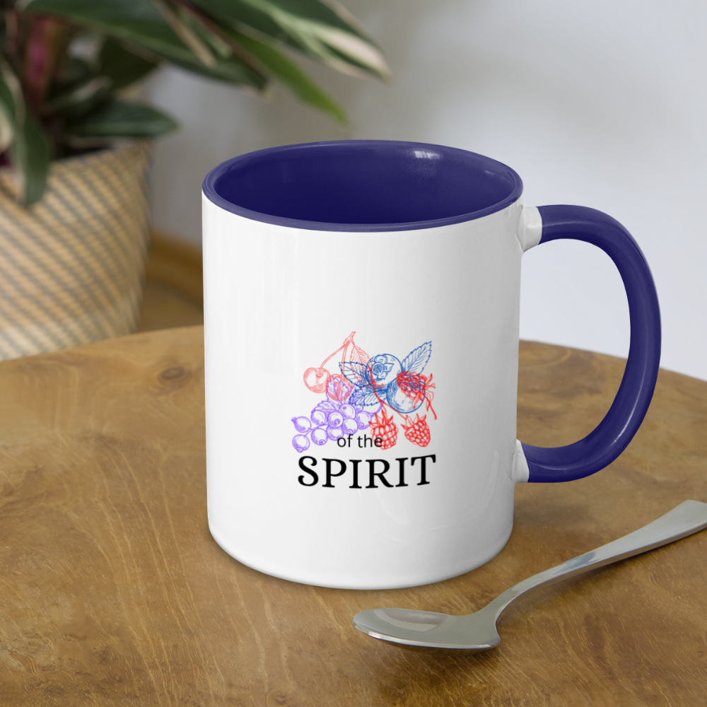 Fruit of the Spirit Contrast Coffee Mug - white/cobalt blue