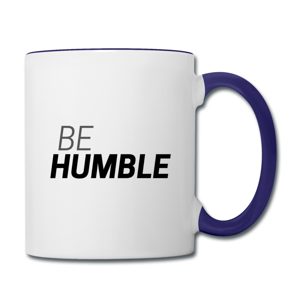 Be Humble Contrast Coffee Mug - white/cobalt blue