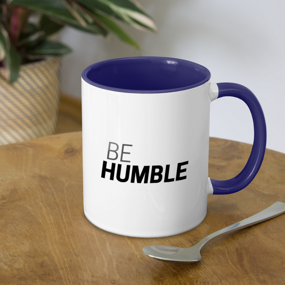 Be Humble Contrast Coffee Mug - white/cobalt blue