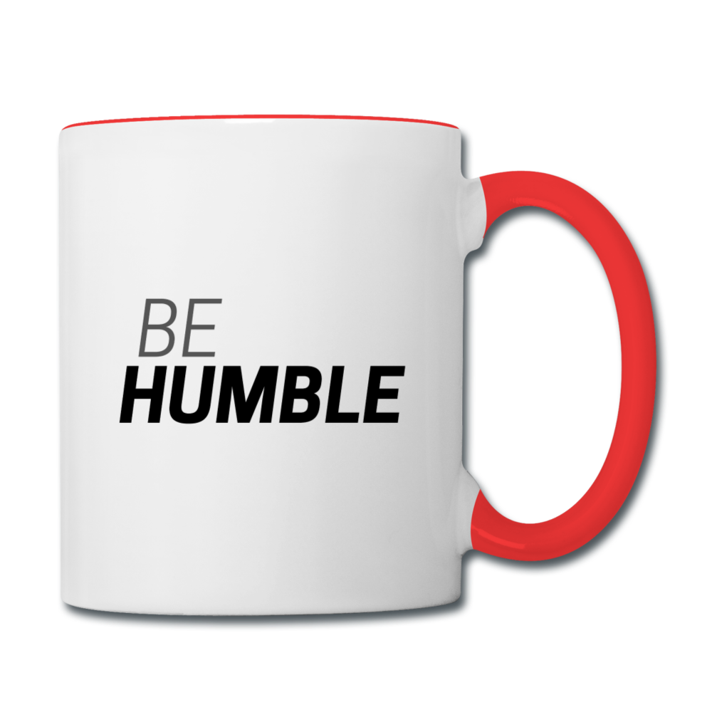 Be Humble Contrast Coffee Mug - white/red