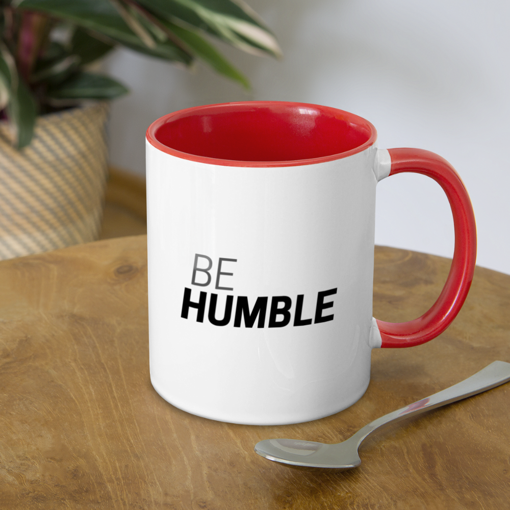 Be Humble Contrast Coffee Mug - white/red