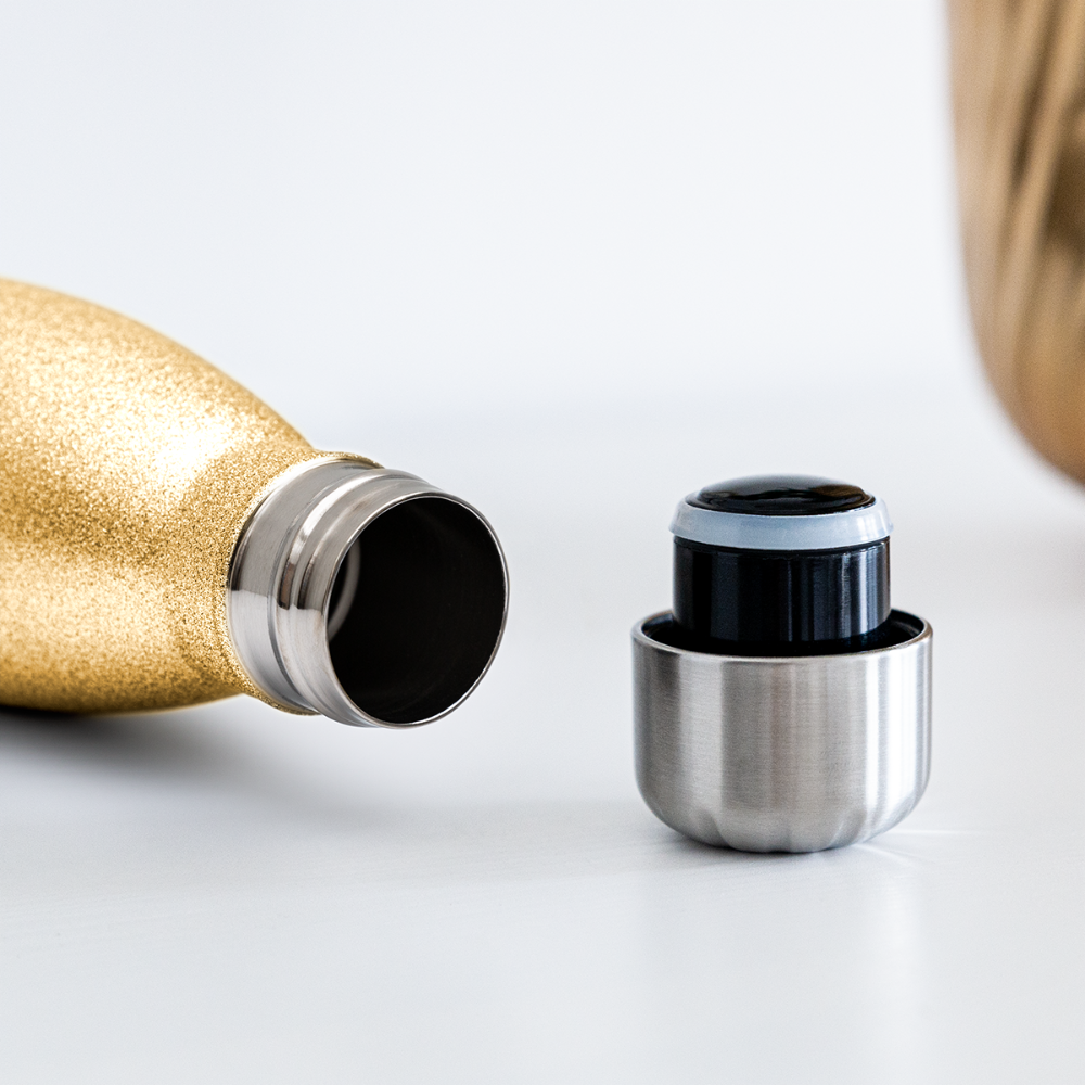 PrayMore WorryLess  Insulated Stainless Steel Water Bottle - gold glitter