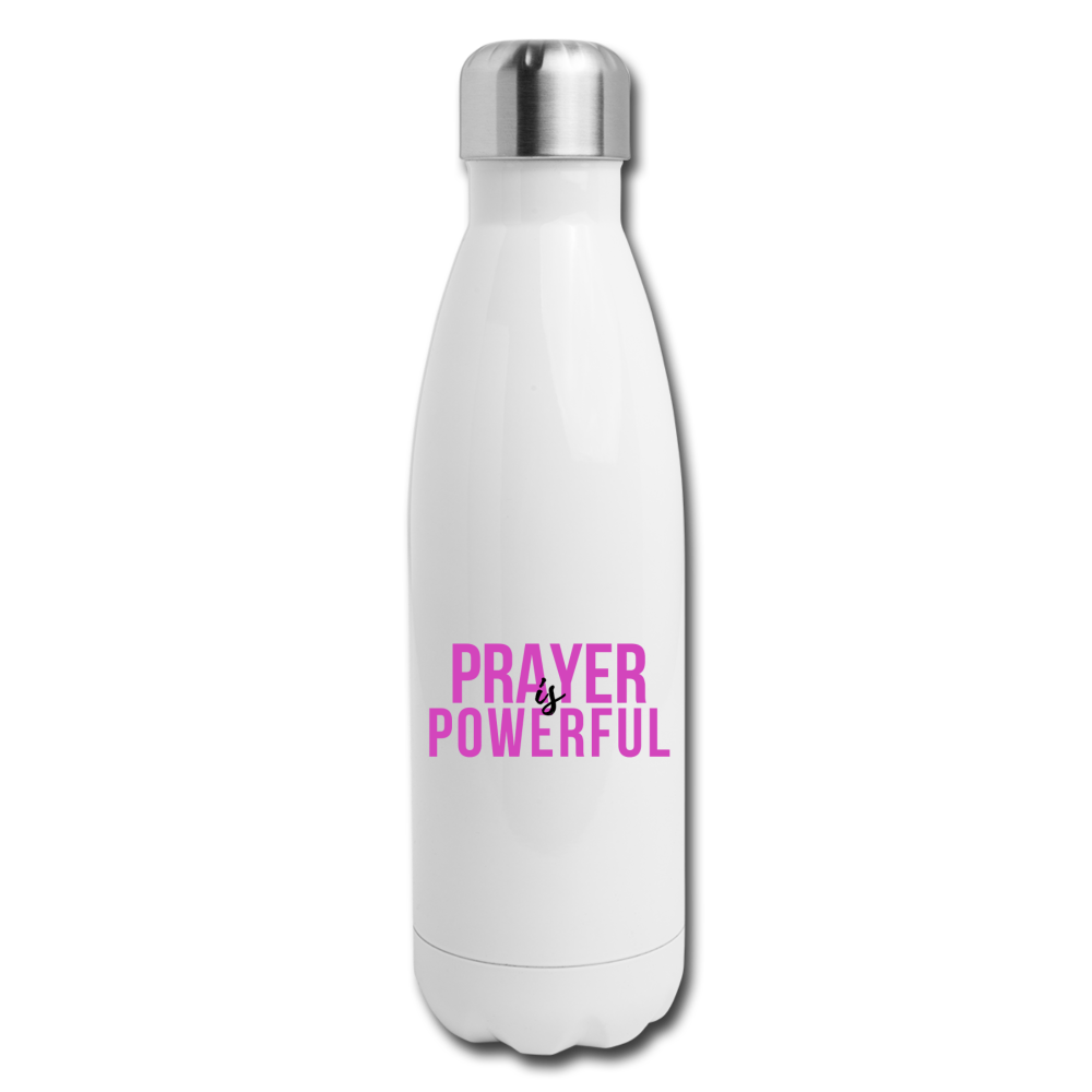 Prayer is Powerful Insulated Stainless Steel Water Bottle - white