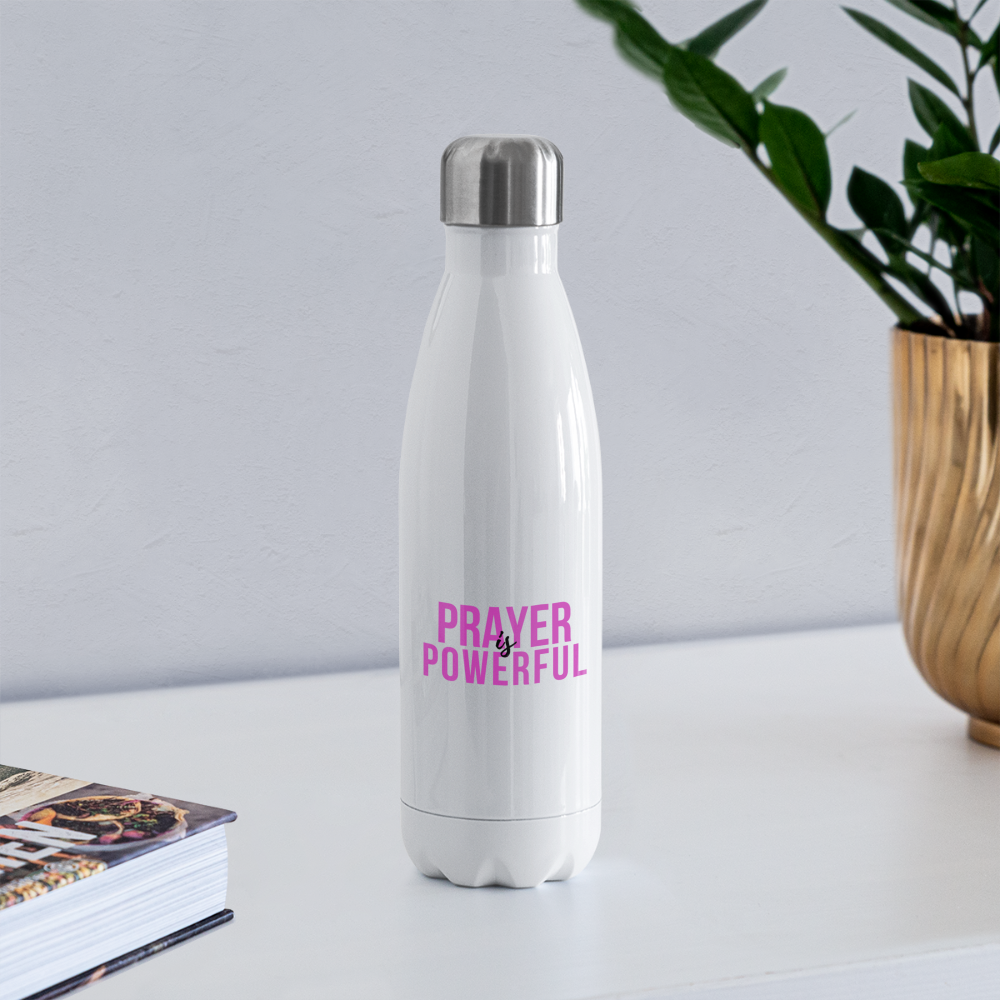 Prayer is Powerful Insulated Stainless Steel Water Bottle - white