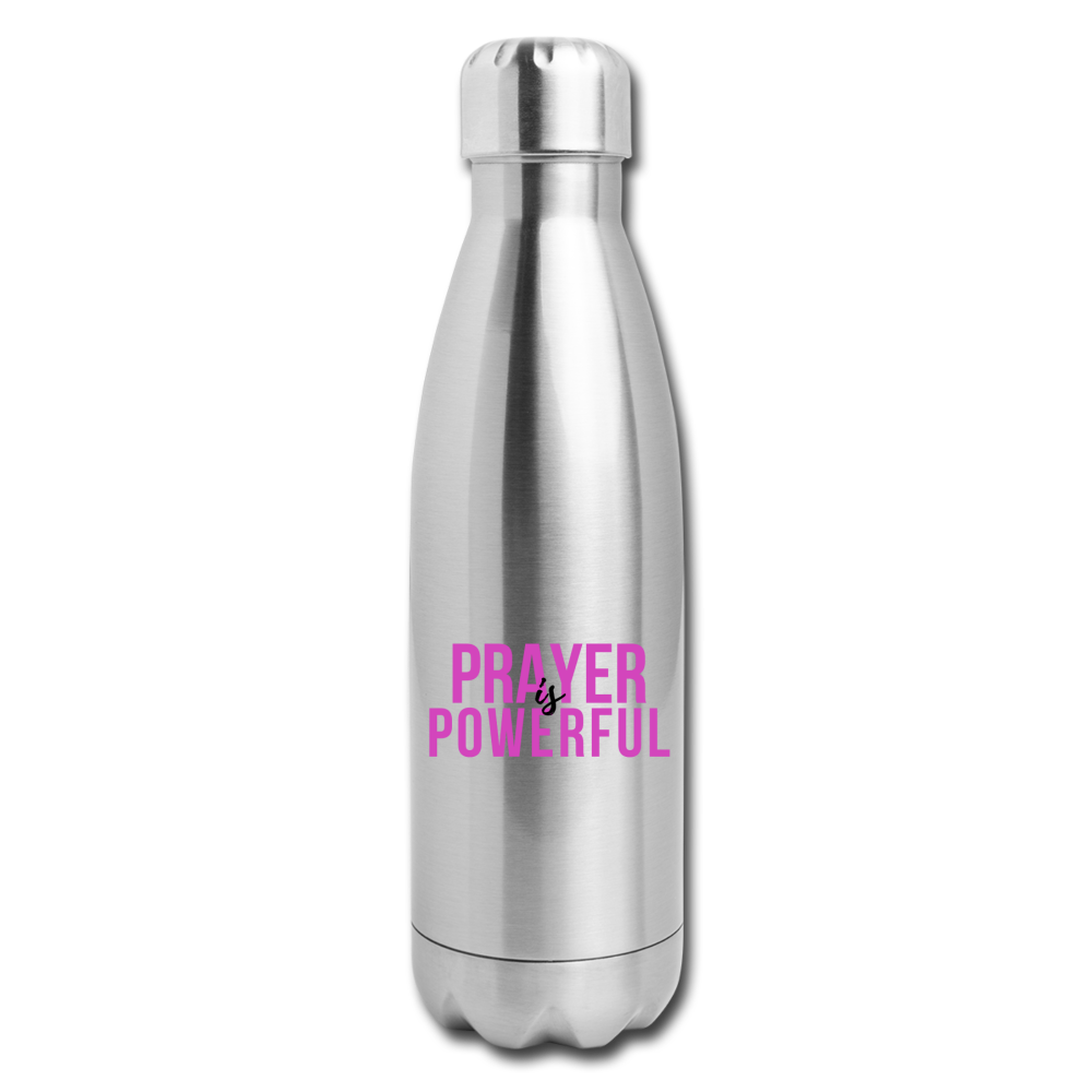 Prayer is Powerful Insulated Stainless Steel Water Bottle - silver