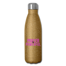 Load image into Gallery viewer, Prayer is Powerful Insulated Stainless Steel Water Bottle - gold glitter
