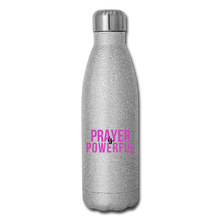 Load image into Gallery viewer, Prayer is Powerful Insulated Stainless Steel Water Bottle - silver glitter
