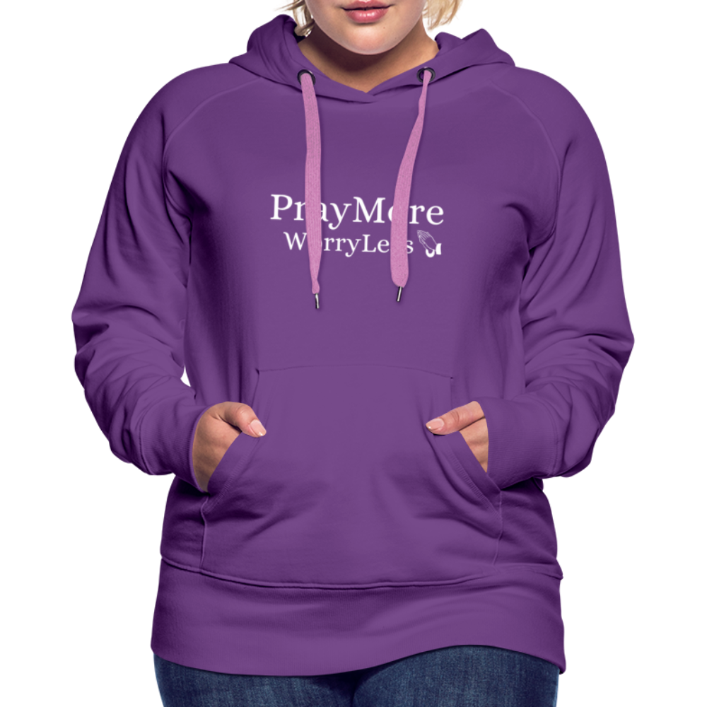 PrayMore WorryLess Women’s Premium Hoodie - purple