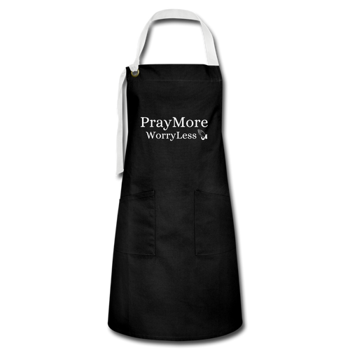 PrayMore WorryLess Artisan Apron - black/white