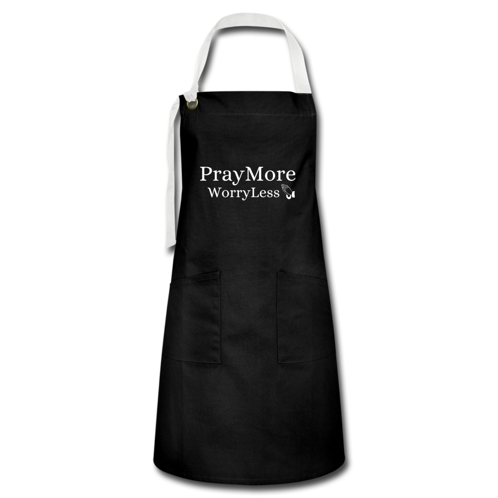 PrayMore WorryLess Artisan Apron - black/white