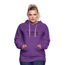 Load image into Gallery viewer, PrayMore WorryLess Women’s Premium Hoodie - purple
