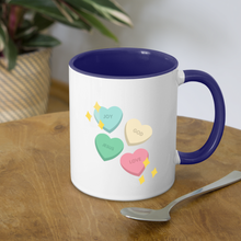 Load image into Gallery viewer, Heart of God Contrast Coffee Mug - white/cobalt blue
