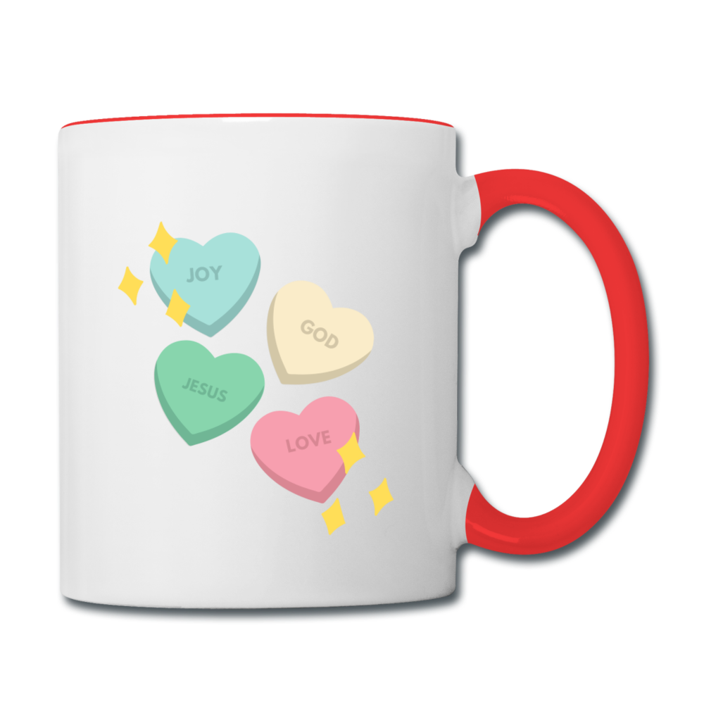 Heart of God Contrast Coffee Mug - white/red