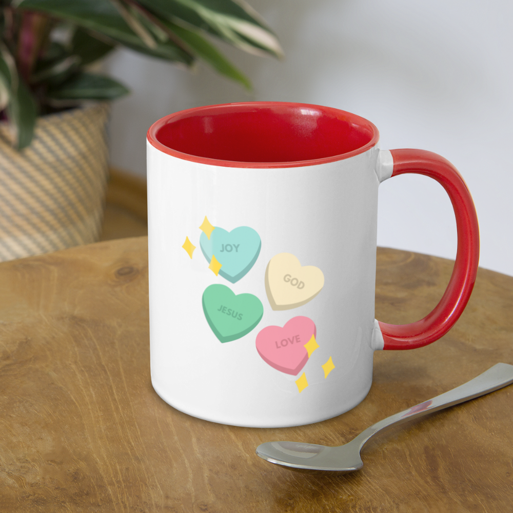 Heart of God Contrast Coffee Mug - white/red