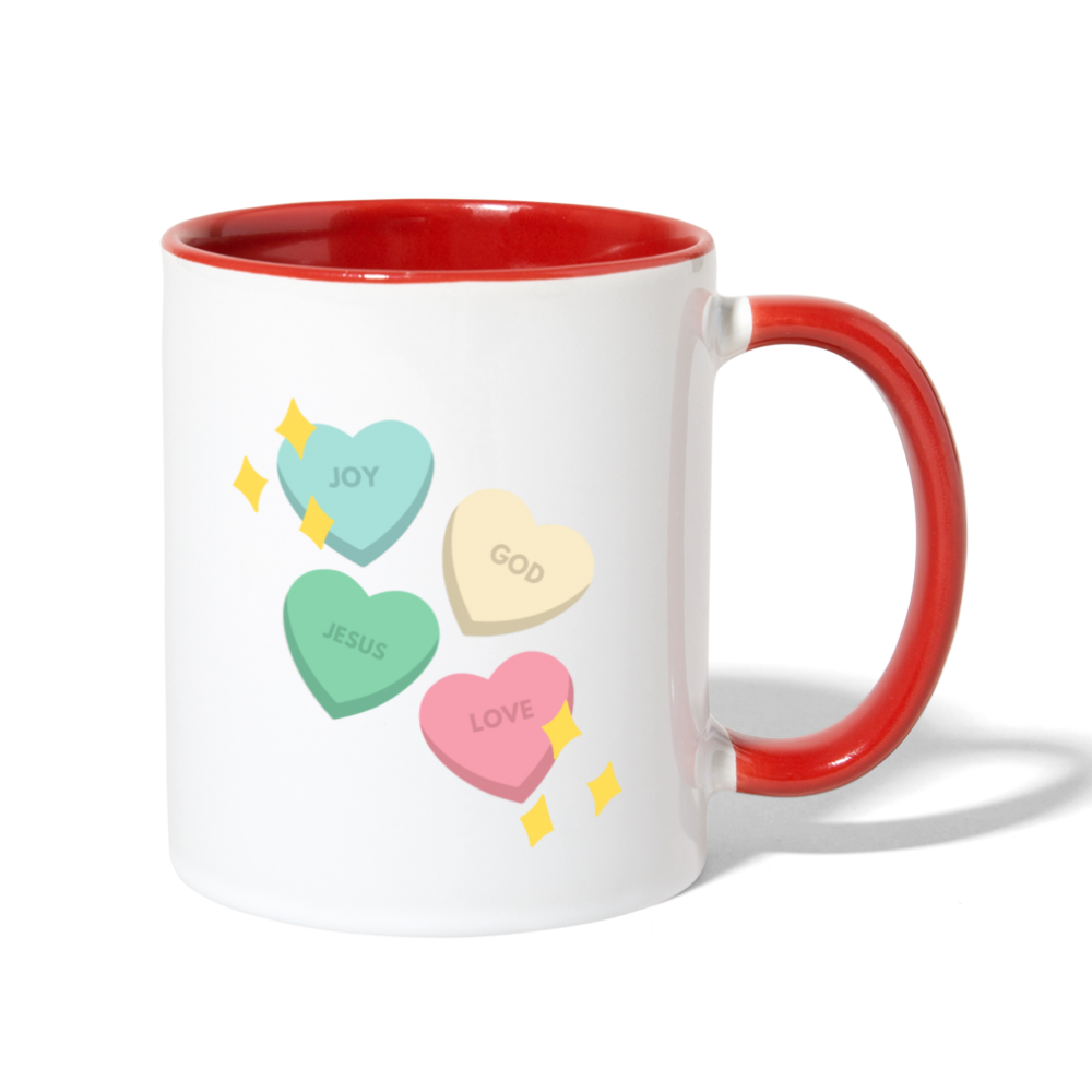 Heart of God Contrast Coffee Mug - white/red