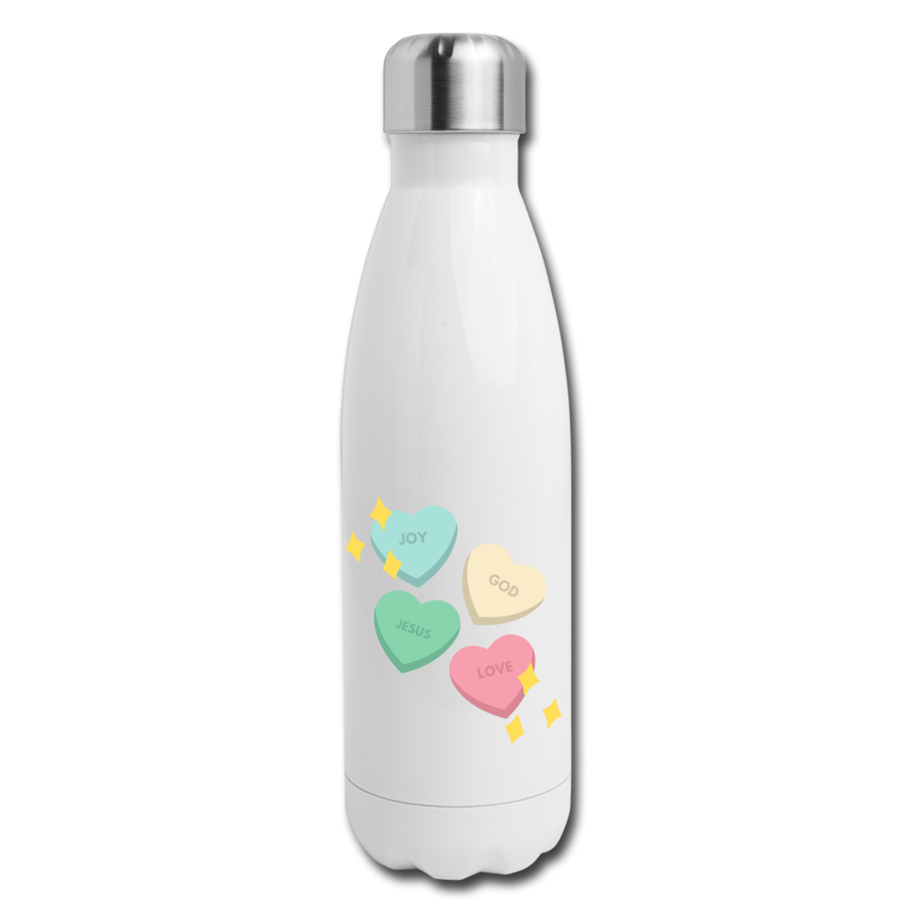 Heart of God Insulated Stainless Steel Water Bottle - white
